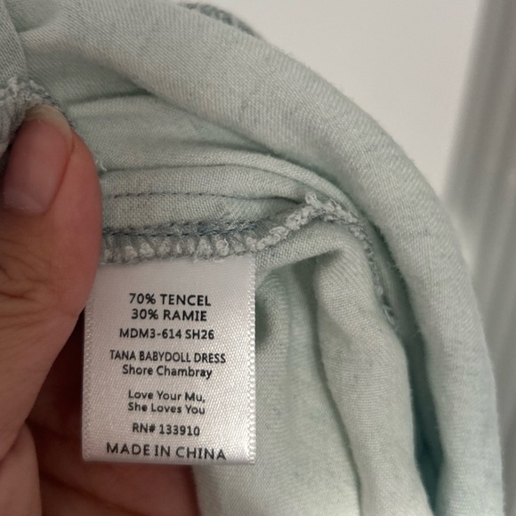 SHOW ME YOUR MUMU Revolve chambray Tana Chambray Babydoll Mini Dress size small - Picture 10 of 12